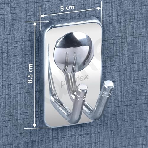 Image of Plantex Robe Hook /Hanging Hooks for Bathroom /Hooks for Wall /Bathroom Accessories - (Metro, Chrome)