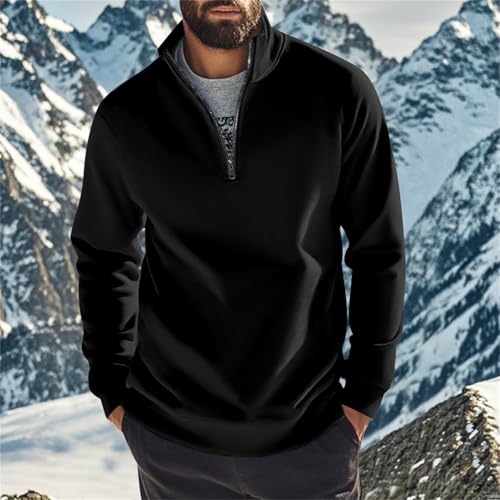 1/4 Zip Pullover Mens Fleece Winter Sweatshirts No Hood Sweatshirts Thermal Long Sleeve Shirts2