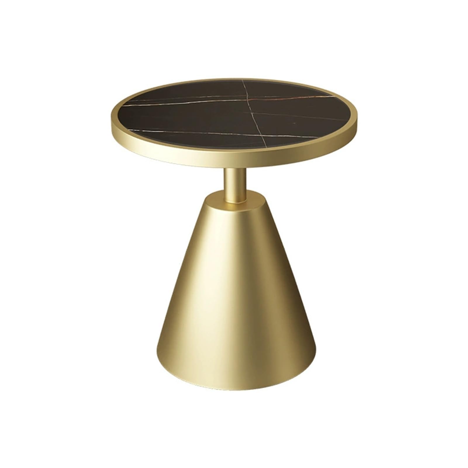 Table d'appoint en ardoise salon meuble bout de canapé rond métal