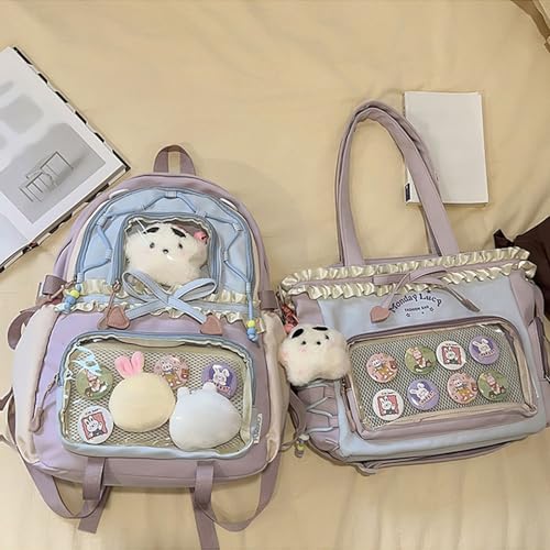 Bolsa de hombro de nailon impermeable con volantes y amplio espacio 4