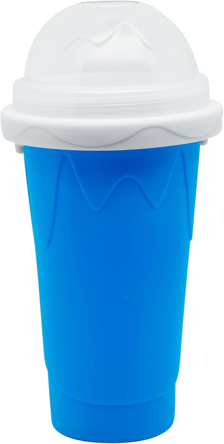 Slushy Maker Cup, Slushie Cup Maker, Milk Cola Juice Squeeze Cup, Magic Quick Freeze Cup, Cooling Cup, Smoothies Cup with Lids and Straws for All Age (Blue)