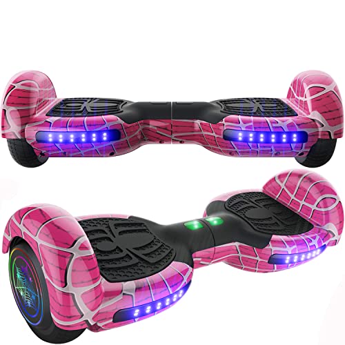 Emaxusa Hoverboard for Kids, with Bluetooth Speaker and LED Lights 6.5" Self Balancing Scooter Hoverboard for Kids Ages 6-12 (Pink)