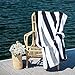 Laguna Beach Textile Co. Striped Cabana Oversized Beach Towel (Black & Gray)