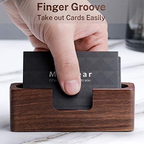 Maxgear Business Card Holder Wood Business Cards Holder For Desk Business Card Display Holder Desktop Business Card Stand For Office,Tabletop - Rectangle 2 Pack #TOP1