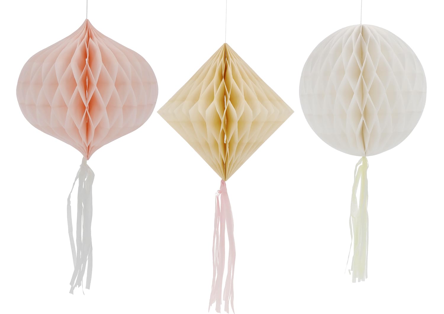 Folat 24327 Pastel Colourful Paper Honeycomb Ball Set, Playful Powder, 3-Piece Wedding Party Decorations for Festival, Carnival, Birthday Decoration, Baby Shower and Baby Shower, Pink