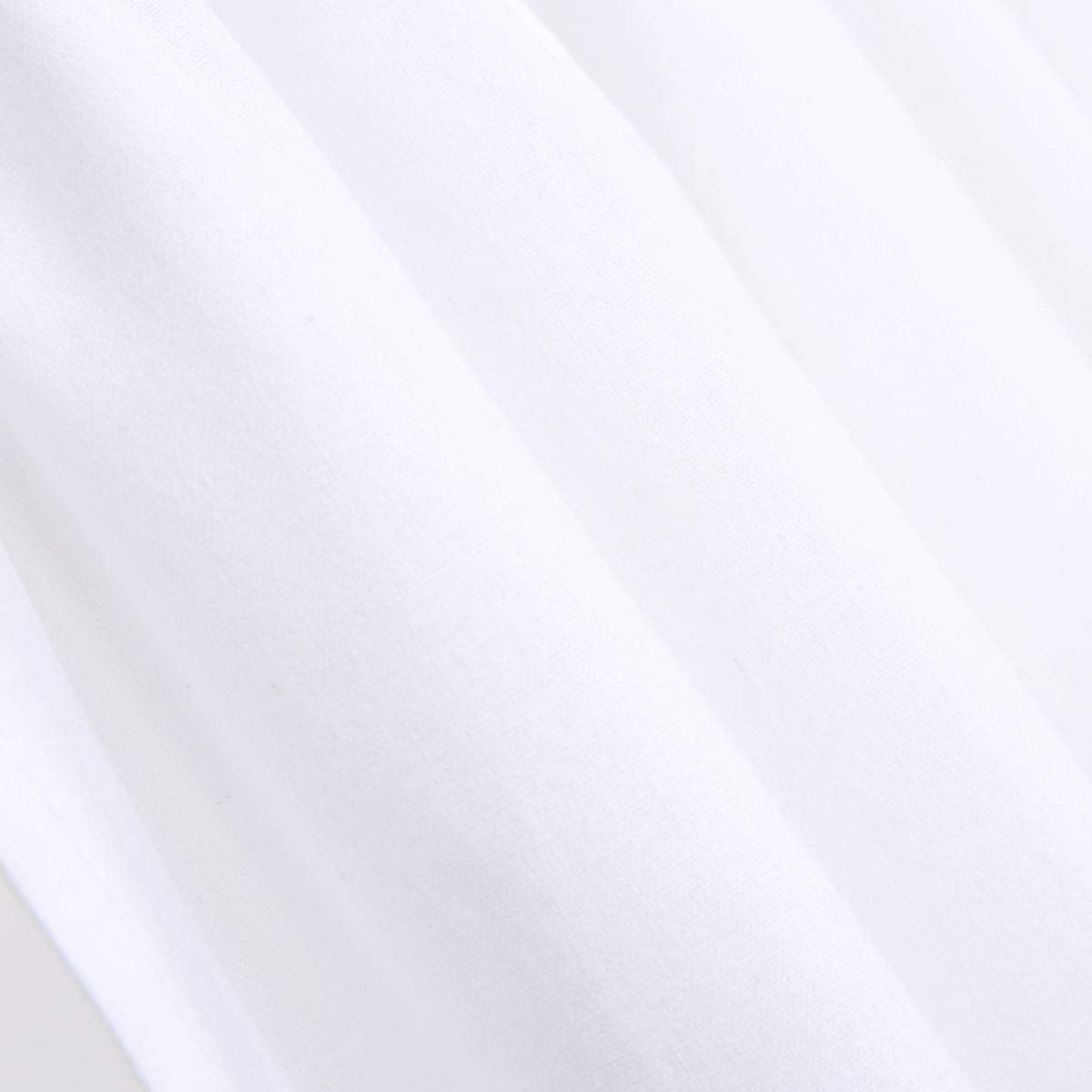 DOKOT Tenda da Cucina Ricamata in Cotone Bianco, da Caffè e Sala da Pranzo Con Bordo Nappato All'uncinetto (70x150cm Bianca 2 Pannelli)