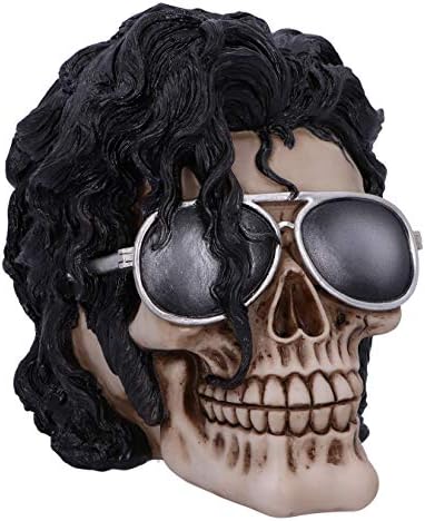 Nemesis Now Bad Michael Jackson King of Pop Inspired Skull Ornament, Polyresin, Black, 16.5cm