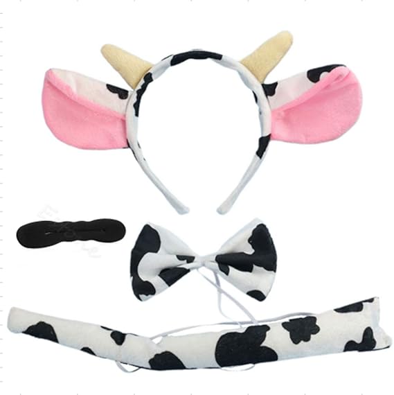 Amazon Co Jp Sariyao 3ピース セット牛動物帽子セット子供女の子男の子カチューシャ蝶ネクタイハロウィン子供日ドレスアップ装飾 カチューシャギフト ジュエリー