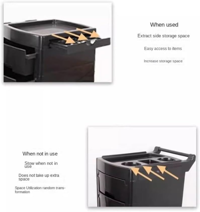 Hairdressing Trolley with 6 Drawers and Wheels for Hairdressers Beauty Storage Cart for Salon and Artists,Black-83 * 40 * 30cm