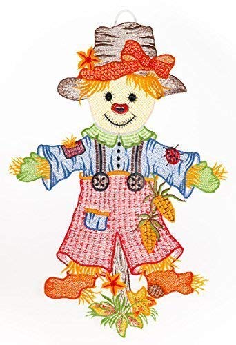 Plauener Spitze Fensterbilder – 1 Paar Vögelchen, 12x17 Cm, Mehrfarbig, Aus Polyester, Handwäsche