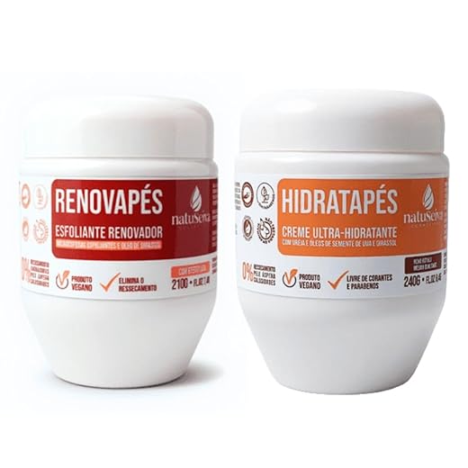 Esfoliante para os pés Renovapés 210g + Hidratante hidratapés 210g Natuseiva