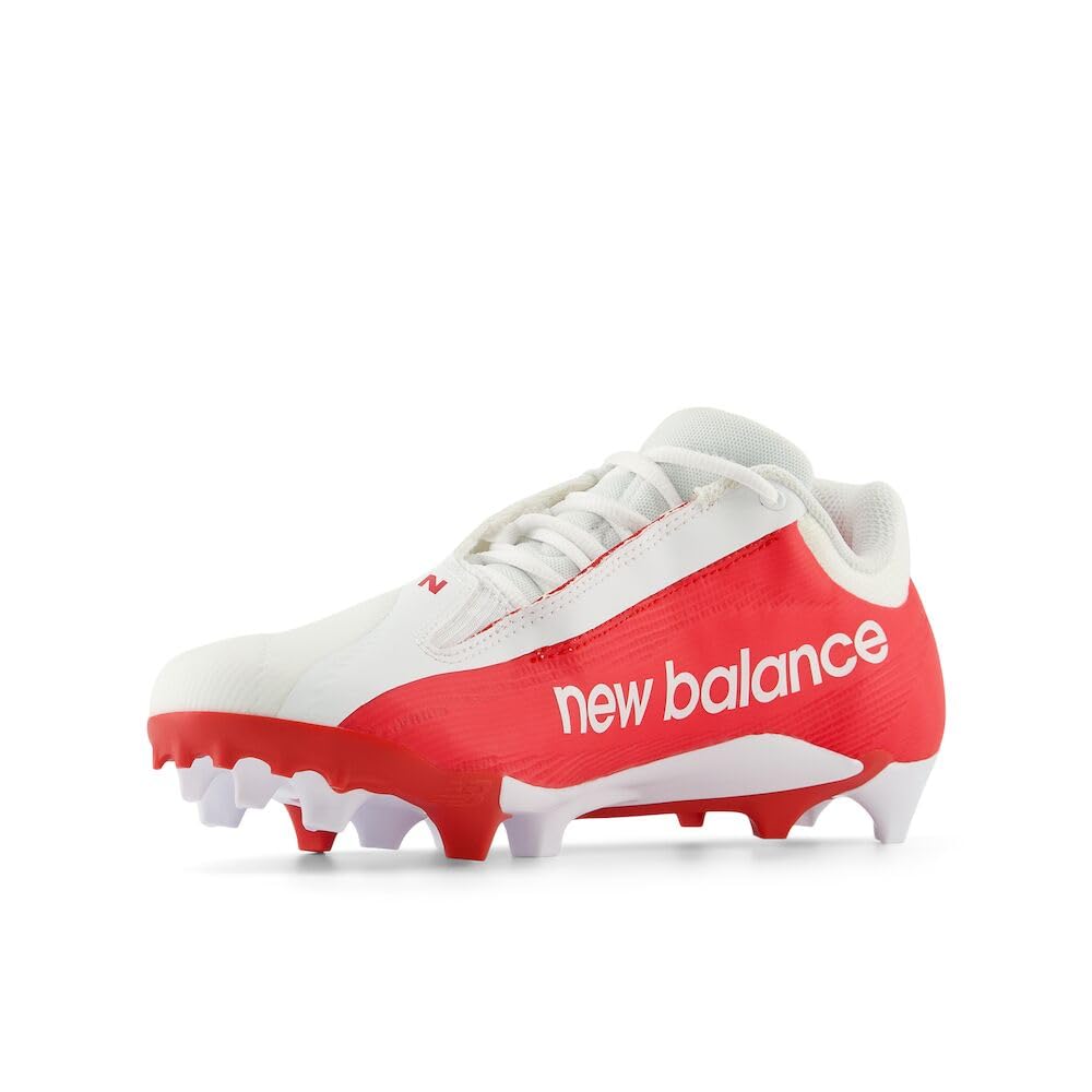 New Balance Unisex-Adult Burnx4 Lacrosse Shoe, White/Red, 11 Wide Women/9.5 Men