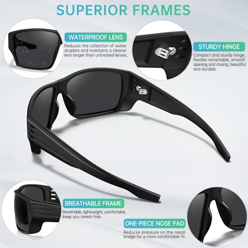 STGATN Sportbrille-Polarisierte Sonnenbrille Herren-Fahrradbrille-übergroße Wrap Around Sunglasses men, UV400 Schutz, ideal zum Autofahren, Radfahren, Laufen und Outdoor