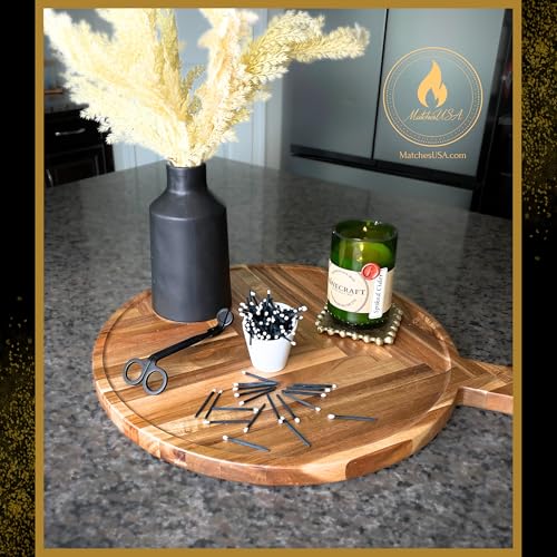 Image of 500 Count | 2 inch Black & White Matches | Strikers Included | Color Tip Wooden Match | Refill for Matchstick Jars, Candle Display, Holders & Bottles | 2 in inches Long