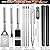 ROMANTICIST 40-Piece BBQ Accessory Kit with Thermometer and Meat Injector, Heavy Duty Complete Stainless Steel BBQ Tool Set with Storage Bag, Best Grill Gift for BBQ Lovers on Birthday Christmas