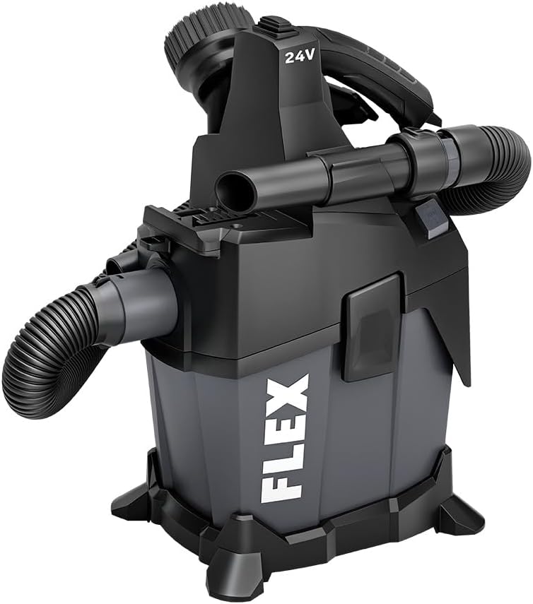 FLEX 24V Brushless 1.6 Gallon Wet/Dry Tool Only Vacuum Cleaner, Grey