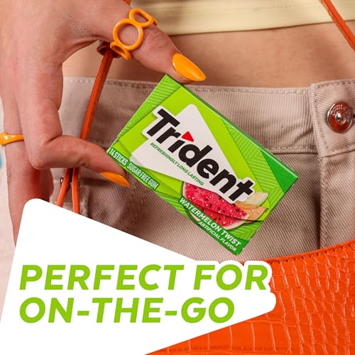 Image of Trident Watermelon Twist Sugar Free Gum, 14 Pieces (Pack of 144)