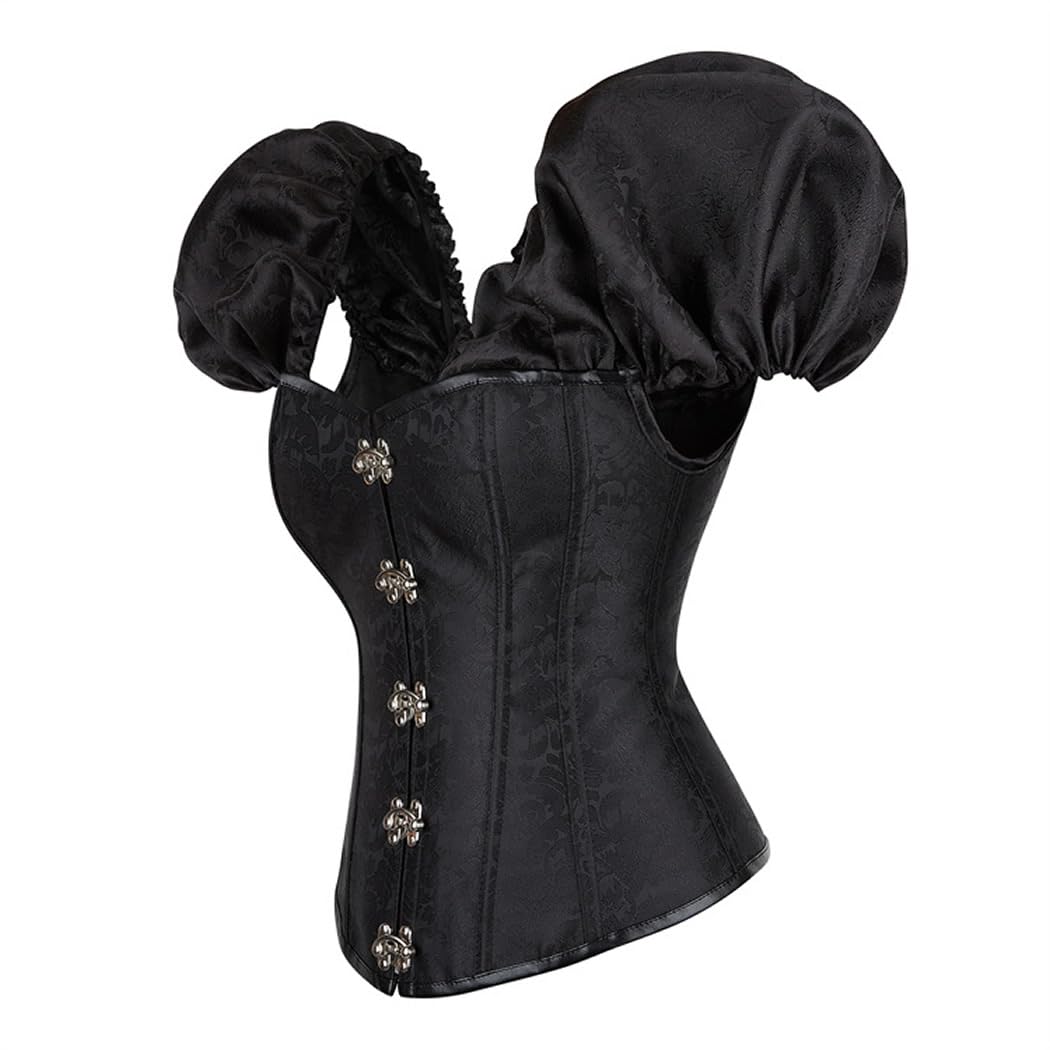 DISSA Corset Overbust Manches Bouffantes et Boucles Avant femme,EU 32-42