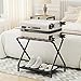 HOOBRO Luggage Rack, Pack of 2, Folding Suitcase Stand with Fabric Storage Shelf for Guest Room, Bedroom, Hotel, Holds up to 100 lb, 27 x 15.3 x 22 Inches, Space Saving, Black BK04XLP201