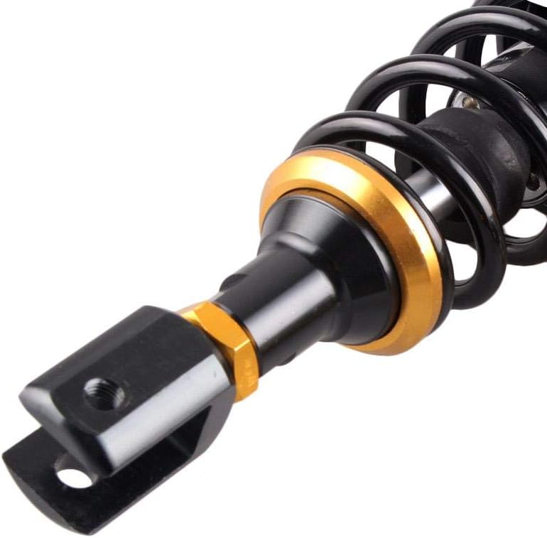 Three T 2PC 280mm Motorcycle Shock Absorbers Rear suspension Universal Fits 150cc~750cc street bikes, Scooters and Moped Quad (ATV) Black Gold, Spring Width 60mm