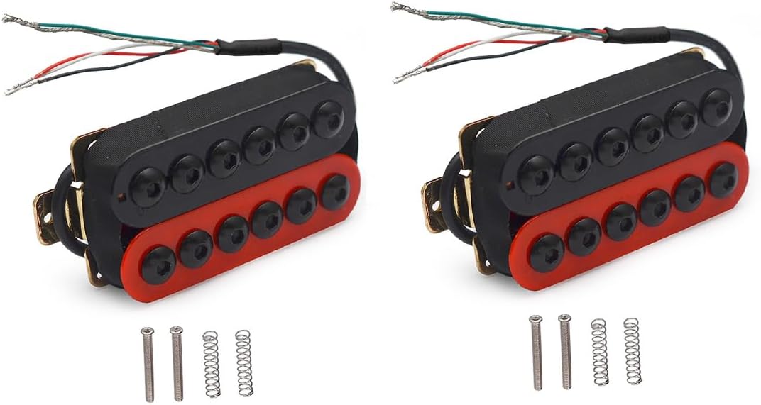 Red-Black Adjustable High Output Invader style Guitar Humbucker Pickups Ceramic Magnet Neck and Bridge Pickups For Electric Guitar