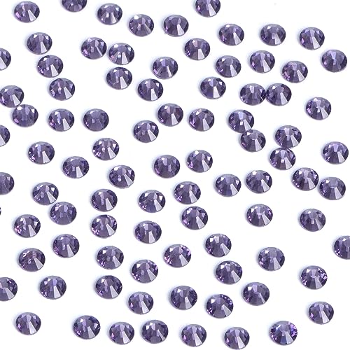 Image of Bymitel Hotfix Crystal Rhinestones Round Gems Iron on DIY Jewelry Making Flat Back for Crafts,Tazanite, 6.3mm(SS30 /288pcs)