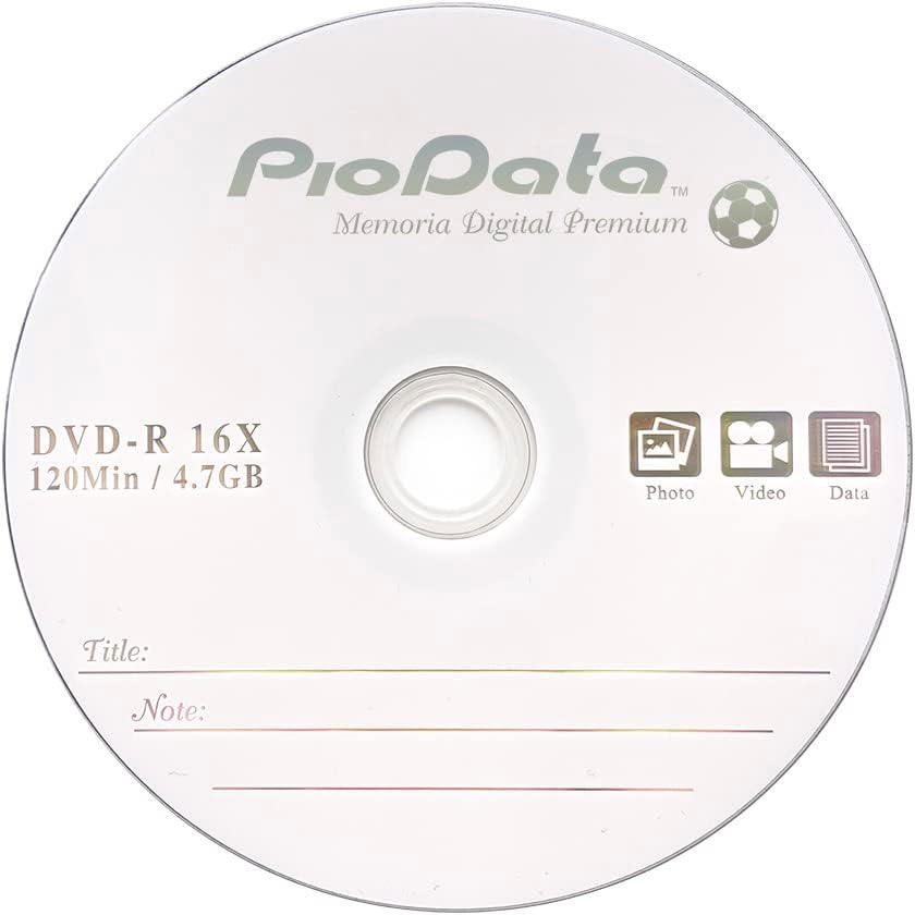 DVD-R 4.7GB 16X Logo Top Blank Media | 100-Pack Cake Box Spindle | Blank DVDs for Burning Video, Bulk Discs for Data Storage