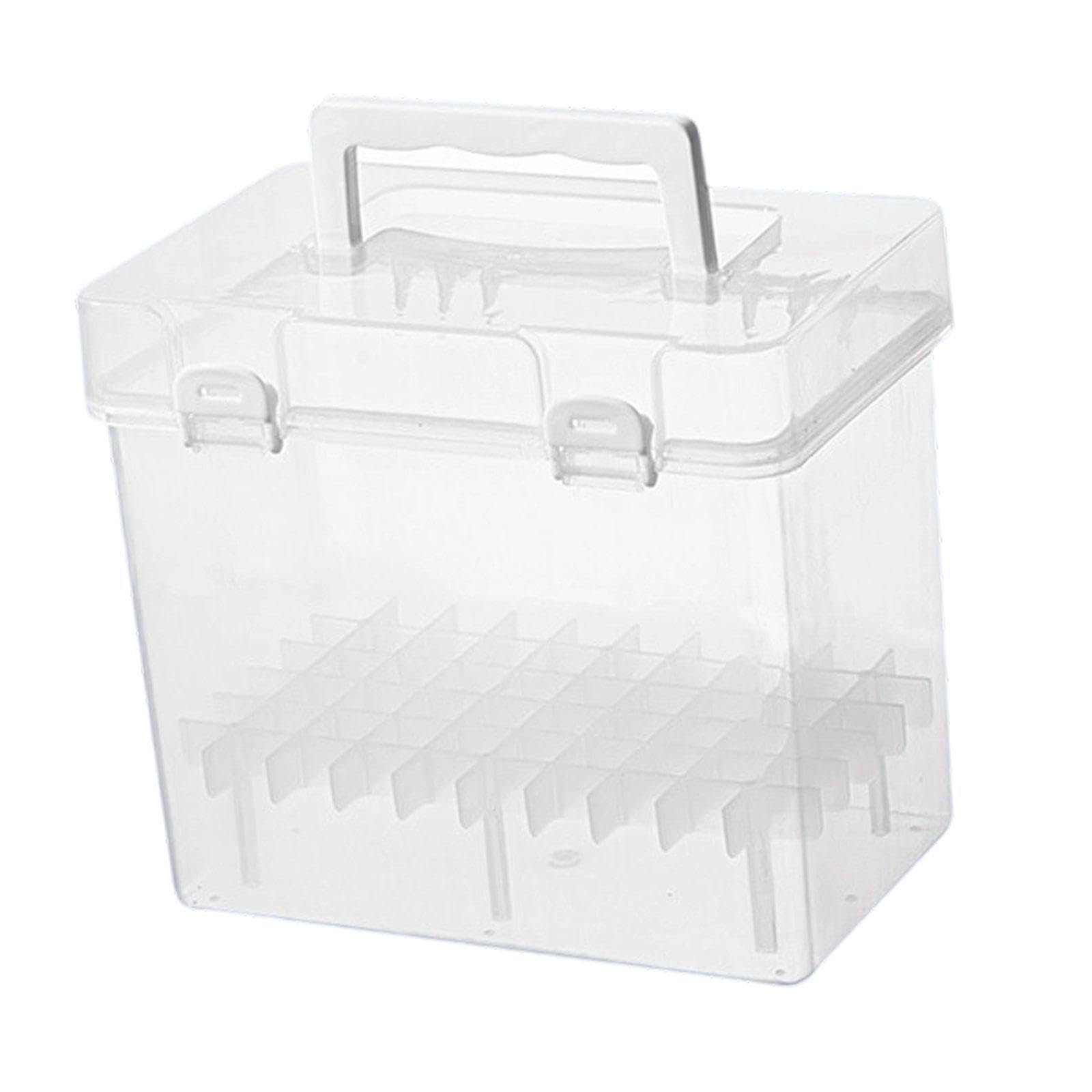 Étui à marqueurs transparent portable boîte de rangement plastique 60 fentes