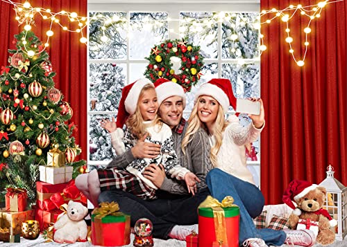 Chaiya 7X5Ft Christmas Window Backdrop For Photography Winter Snow Xmas Trees Background Merry Christmas Party Backdrops Christmas Family Party Background New Year Party Backdrops #TOP1