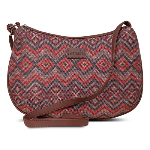 ZOUK Bolso bandolera magnético hecho a mano de piel vegana y yute para mujeres y niñas, multicolor, pequeño ZOUK Bolso bandolera magnético hecho a mano de piel vegana y yute para mujeres y niñas, multicolor, pequeño