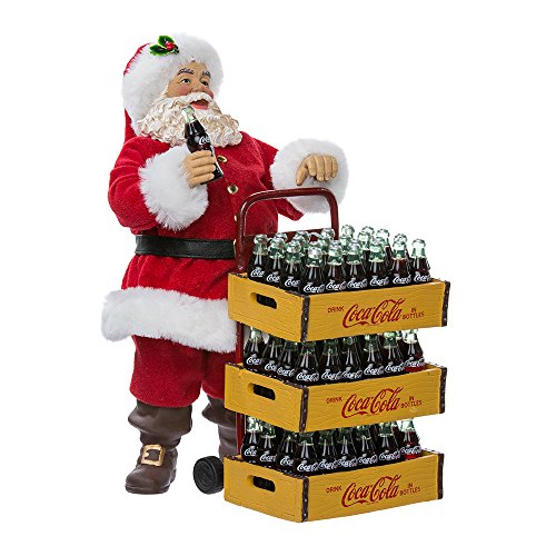 Kurt Adler Coca-Cola Mikołaj z wózkiem dostawczym, 25 cm, zestaw 2 szt