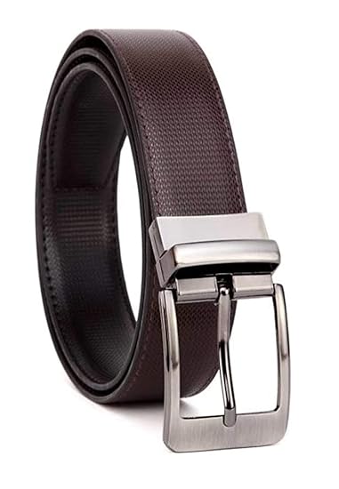 JUST-STYLE Men's PU Leather Reversible Belt (Black & Brown) Size (28-46) Formal/Regular