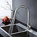 Kitchen Faucet Single Handle Brushed Nickel with Pull Down Sprayer, Commercial High Arc Pull Out Stainless Steel Kitchen Sink Faucets Single Hole