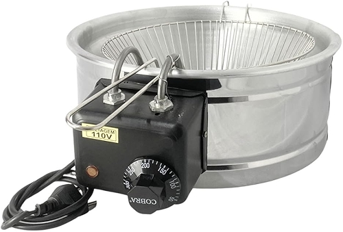 Fritadeira Elétrica de pastel Tacho 5 Litros Redonda Inox 110v e 220v Fritura batata Pastelaria(110v)