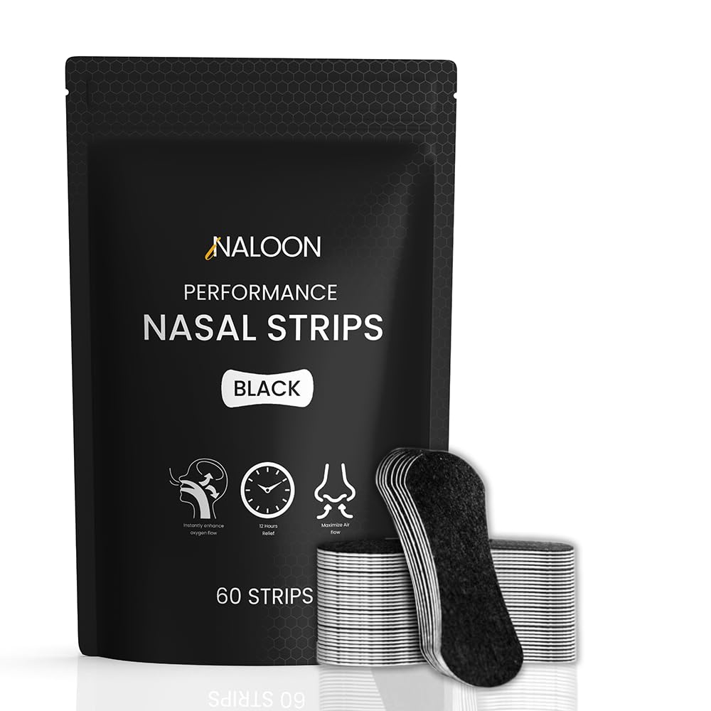 Performance Nasal Strips for Breathing 60 Counts - Extra Strenght Nose Strips for Snoring Comfort - Oil Sweat
