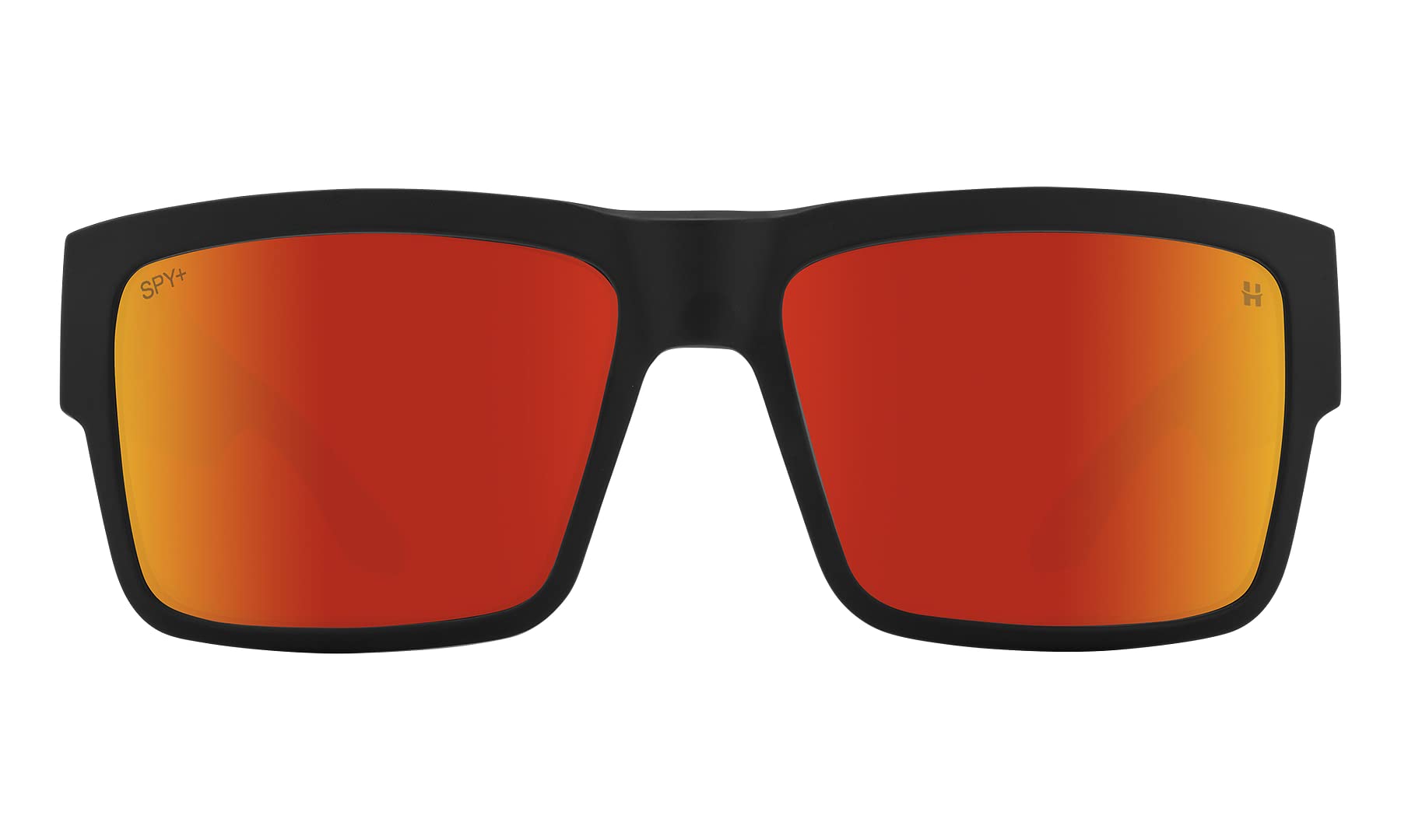 SPY Optic Cyrus Outlier, Square Sunglasses, Color and Contrast Enhancing Lenses, Stellular - Happy Bronze Orange Spectra Mirror Lenses