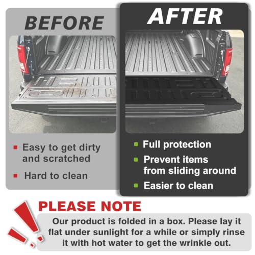 Image of TripleAliners Tailgate Mat Compatible with 2015-2020 Ford F150 Accessories, Tailgate Cover Custom Fit All Weather Protection Pickup Liner