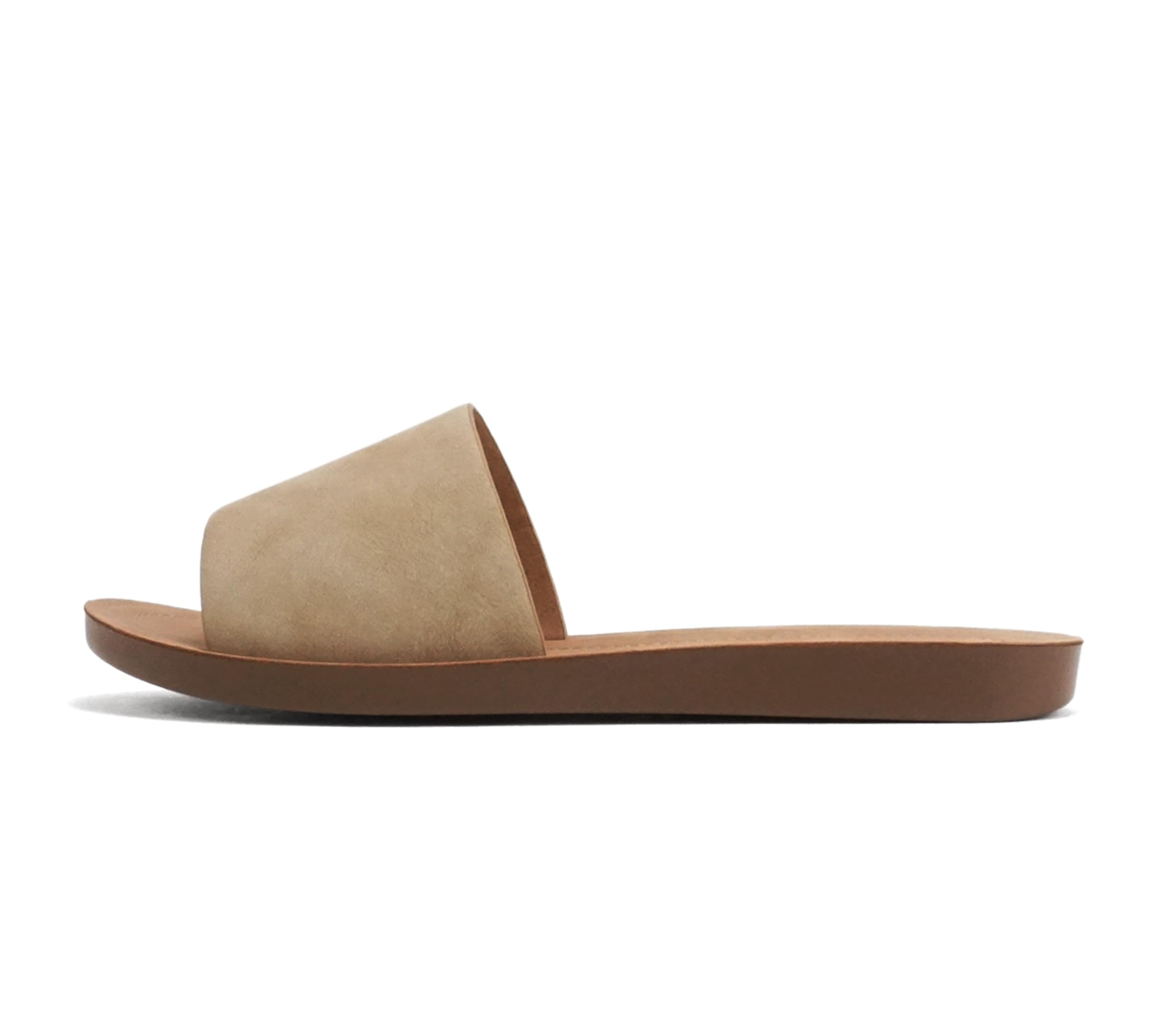 Soda Shoes Efron-S Women Flip Flops Basic Plain Slippers Slip On Sandals Slides Casual Peep Toe Beach
