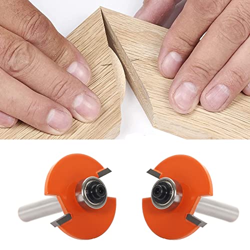 Sinoprotools 3-tlg Falzfräser Set,8mm Schaft Scheibenfräser,Schnitttiefe=4 Nuten T-förmiger Holzfräser mit 2 einstellbaren Lagern,Docking-Tool für Holzkekse Von #00,#10 und #20 (D=36,S=8)