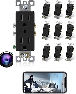 4K WiFi Wall AC Outlet Hidden Spy Camera with Motion Detection & Android and iOS APP Black