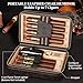 Tesonway Cigar Humidor, Travel Humidor Cigar Box and Cigar Lighter, Leather Cigar Case with Cedar Wood Tray, Hygrometer, Humidifier, Portable Cigar Humidor Cigar Accessories for Men, Holds 7 Cigars