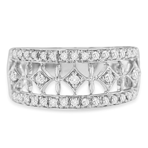 Original Classics 10K White Gold Diamond Ring (0.25 Cttw, H-I Color, SI2-I1 Clarity) - Size 6-3/4