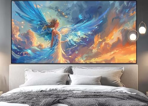 Broderie diamants carrés complet coucher de soleil xxl 130x60cm et diamant painting adulte femme