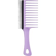 Tangle Teezer Wide Teeth Comb - For 3C-4C Curly Hair - Long Bristles Detangle & Reduce Hair Breakage - Short Bristles Remove Fancy Hair - Ideal for Curls - Purple & Black