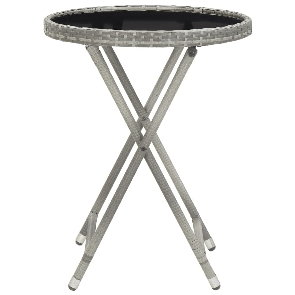 vidaXL Ensemble de Bistro Jardin 5pcs Résine tressée Verre trempé Gris