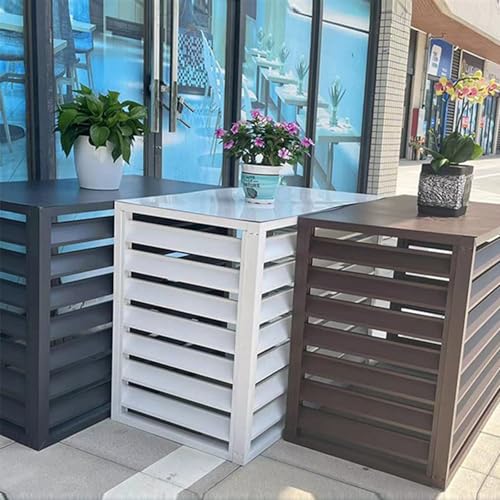 Cache climatiseur extérieur aluminium gris 4 faces protégeant votre unité de ventilation - 5