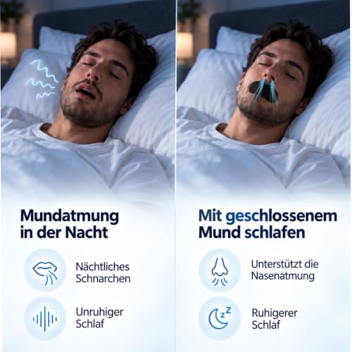 Mundpflaster Schlafen, (64 Stück) Premium Mouth Tape for Sleeping, Anti Schnarch, Schnarchstopper Mundpflaster Schlafen… – Ansicht 6