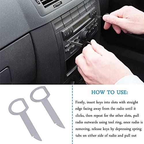 Ferramenta de remoção de rádio estéreo para carro, ferramentas estéreo de pino de liberação DIN, cha