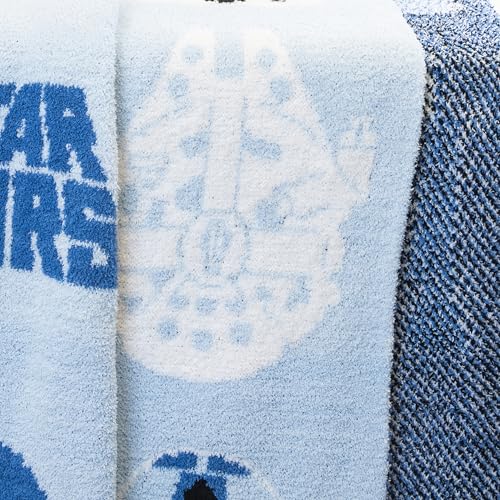 Image of Jay Franco Star Wars Feather Knit Fluffy Throw Blanket - Darth Vader and R2D2 Fuzzy Blanket Measures 50 x 60 inch - Super Soft Lightweight Bedding