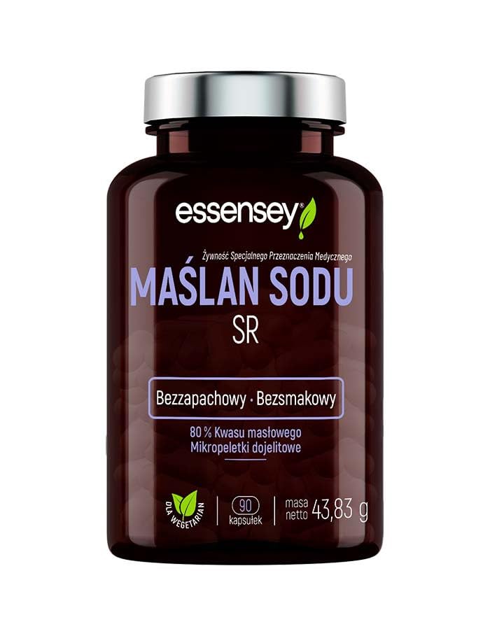 ESSENSEY MAŚLAN SODU SR 80% Kwas Masłowy Zdrowe Jelita Trawienie Stany Zapalne IBS [ 90 kapsułek ]